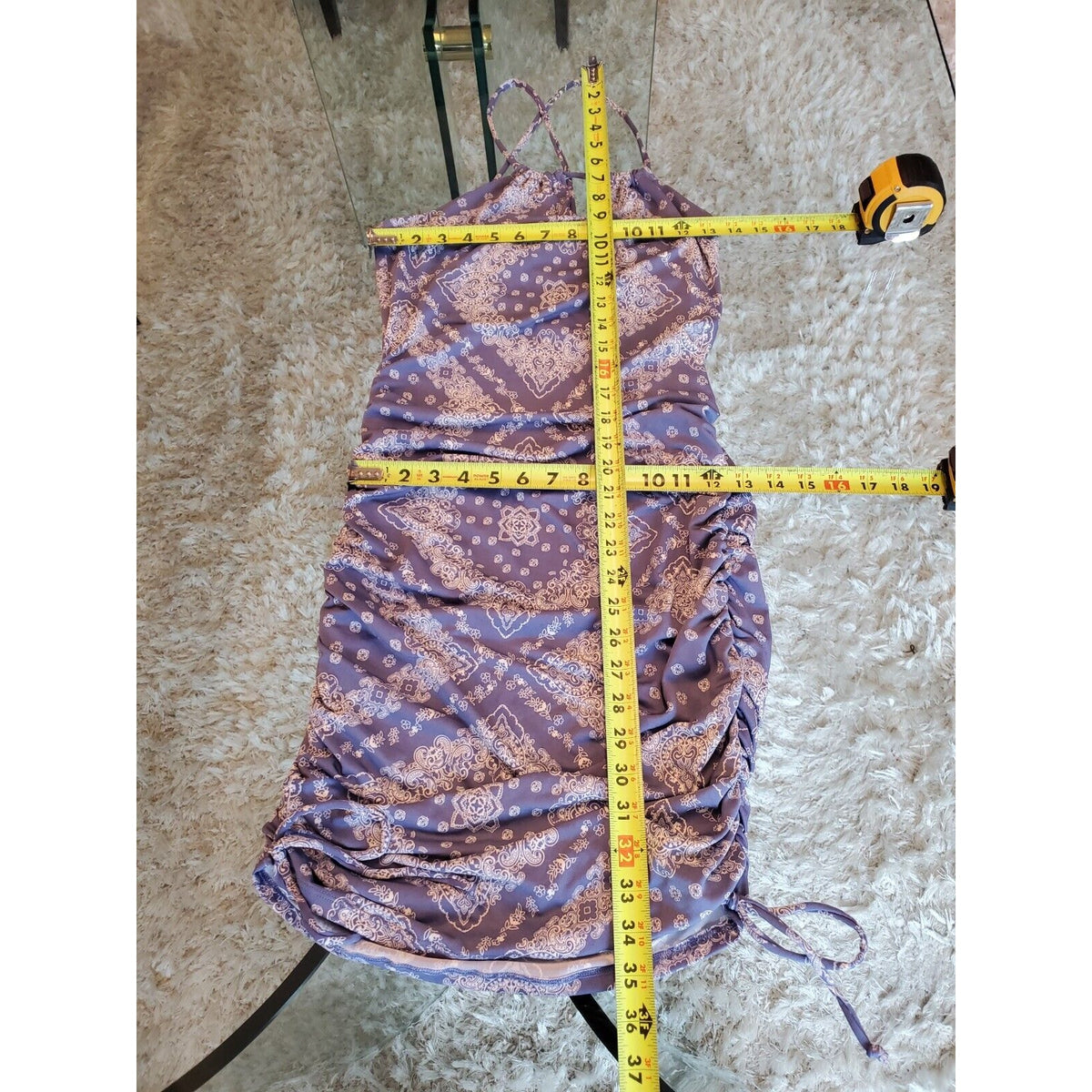 Rue 21 Women Purple Polyester Sleeveless Casual Knee Length Strappy Dress Medium