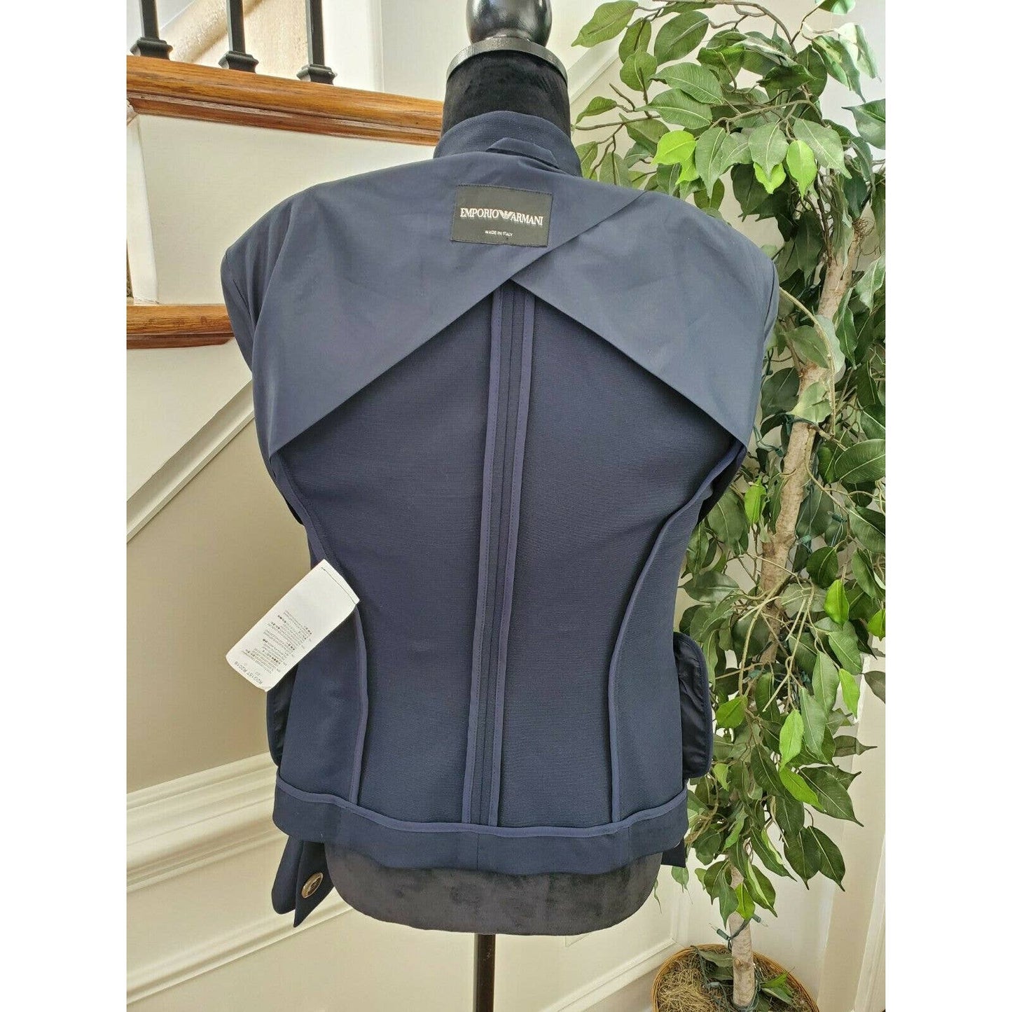 Emporio Armani Women's Solid Viscose One Button Single Breasted Blazer Size 46