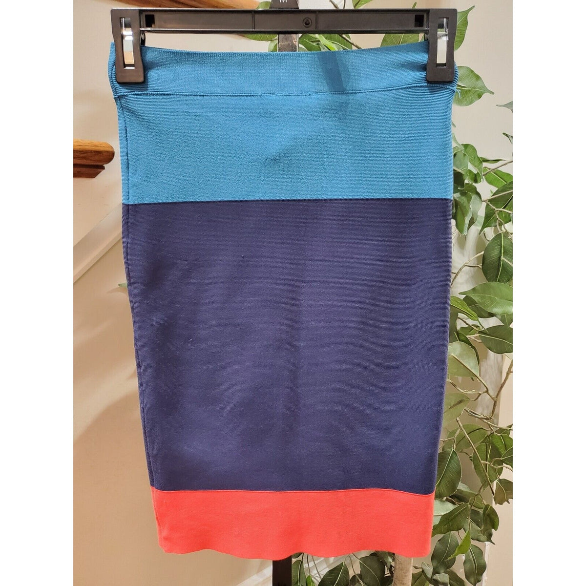 BCBGMAXAZRIA Women's Multicolor Striped Rayon Casual Short Pencil Skirt Size XS