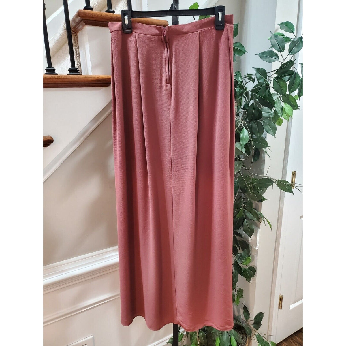 Windsor Pink High Waist Back Zip A-Line Pleated Maxi Skirt With Shorts Size S