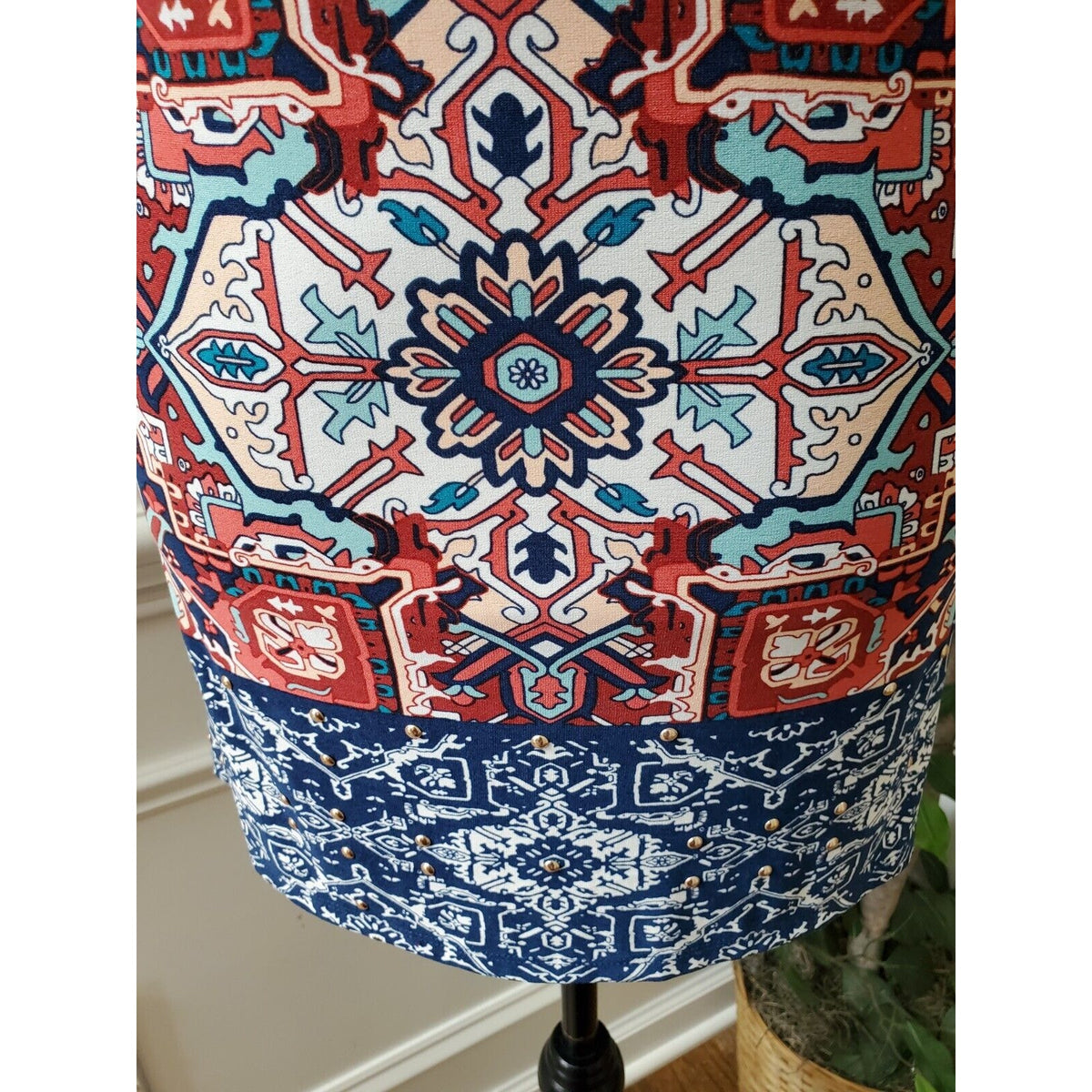 Ruby Rd. Women Multicolor Polyester Round Neck Long Sleeve Top Blouse Size Large