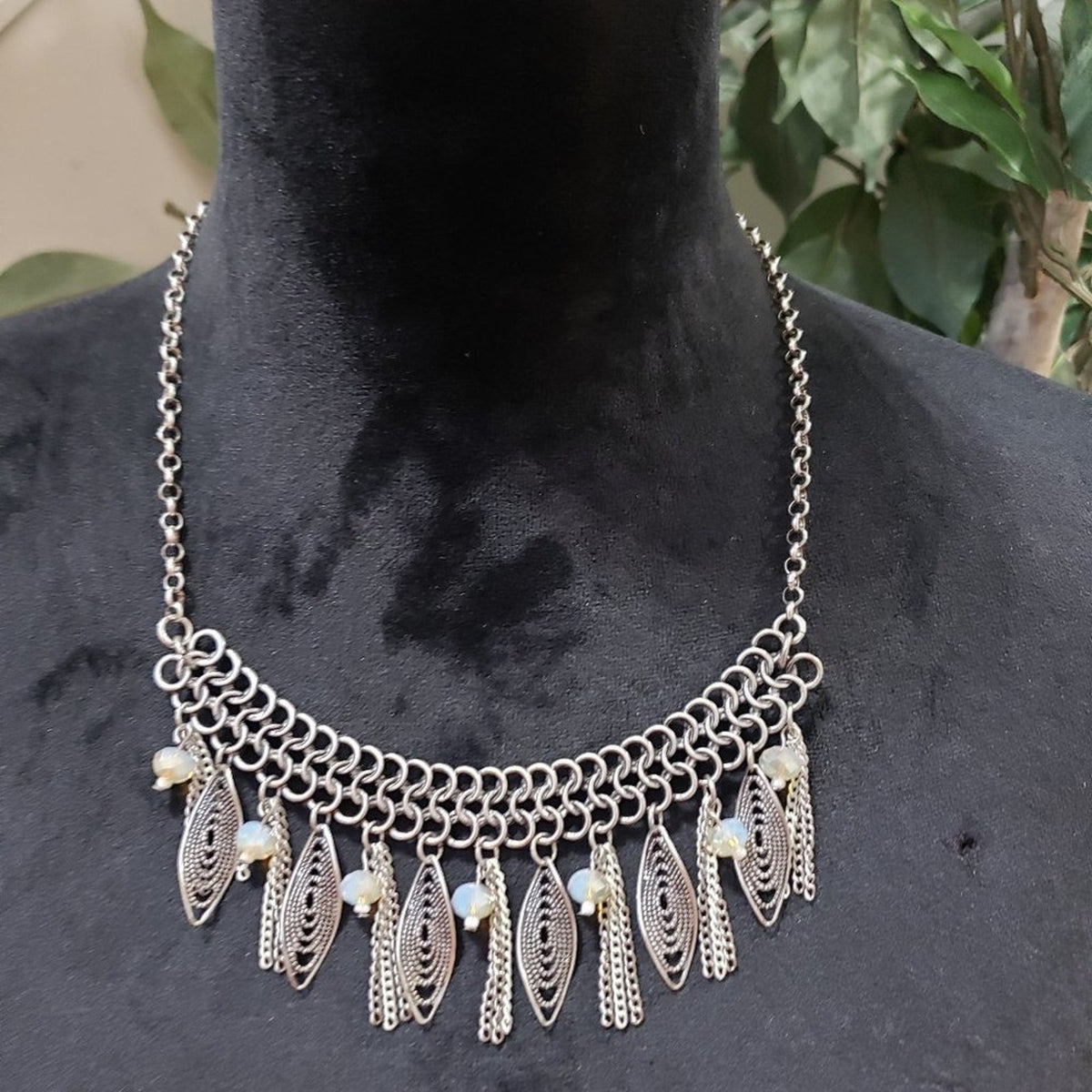 Women's Choker Bohemian Style Silver Angel Feather Necklace