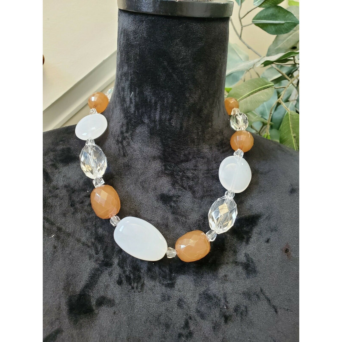 Women's Topaz and Clear Quartz Necklace