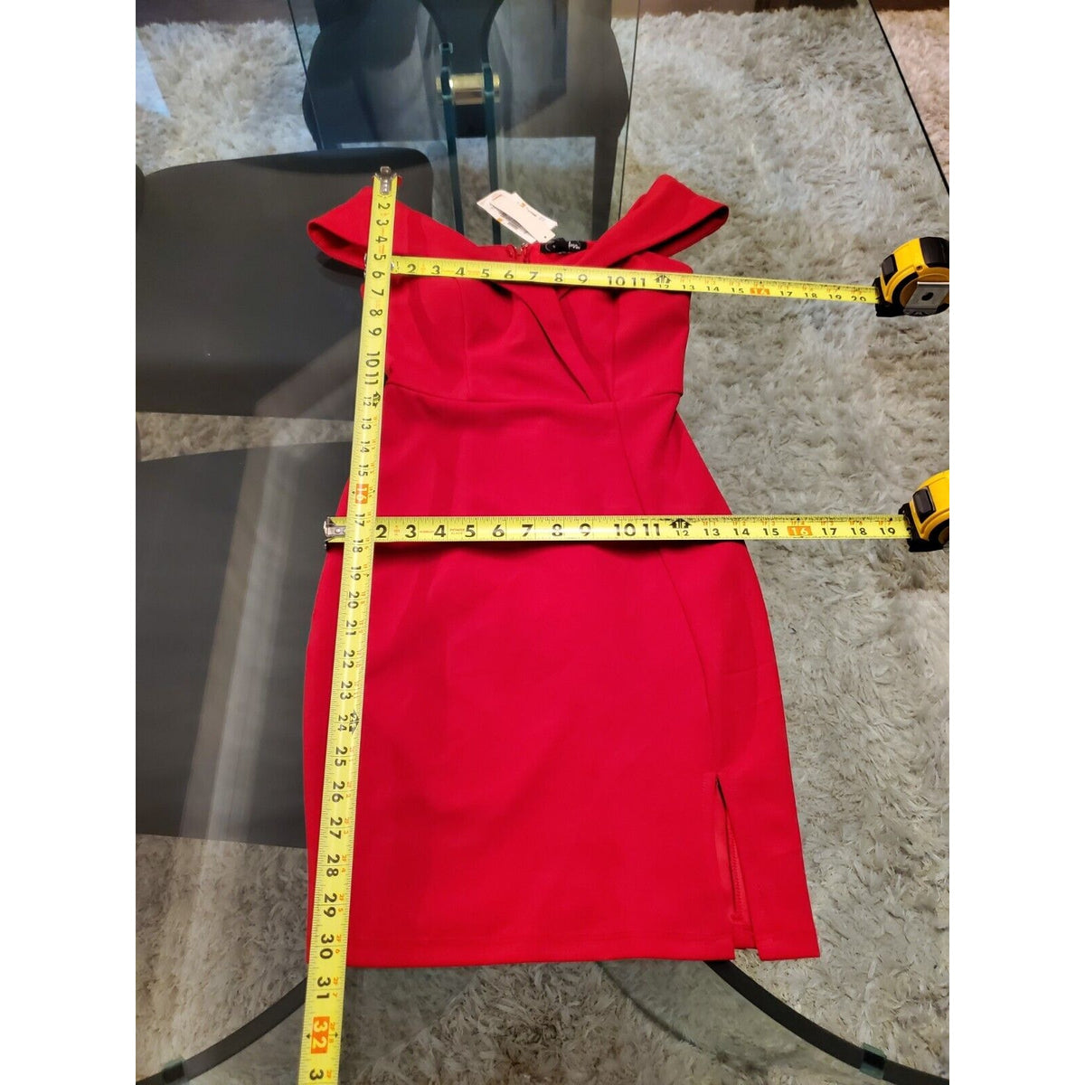 Speech Less Women's Red Polyester Sleeveless Knee Length Dress Size S