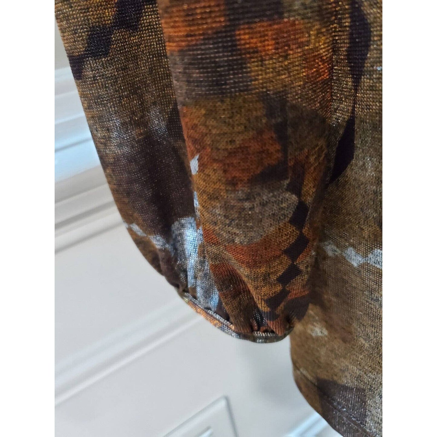 Lapis Women's Brown Polyester V-Neck Long Sleeve Knee Length Dress Size Large