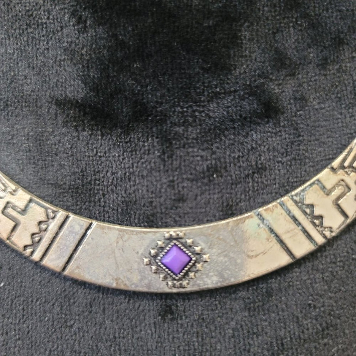 Womens Silver Tone Arizona Adventure Purple Paparazzi Necklace