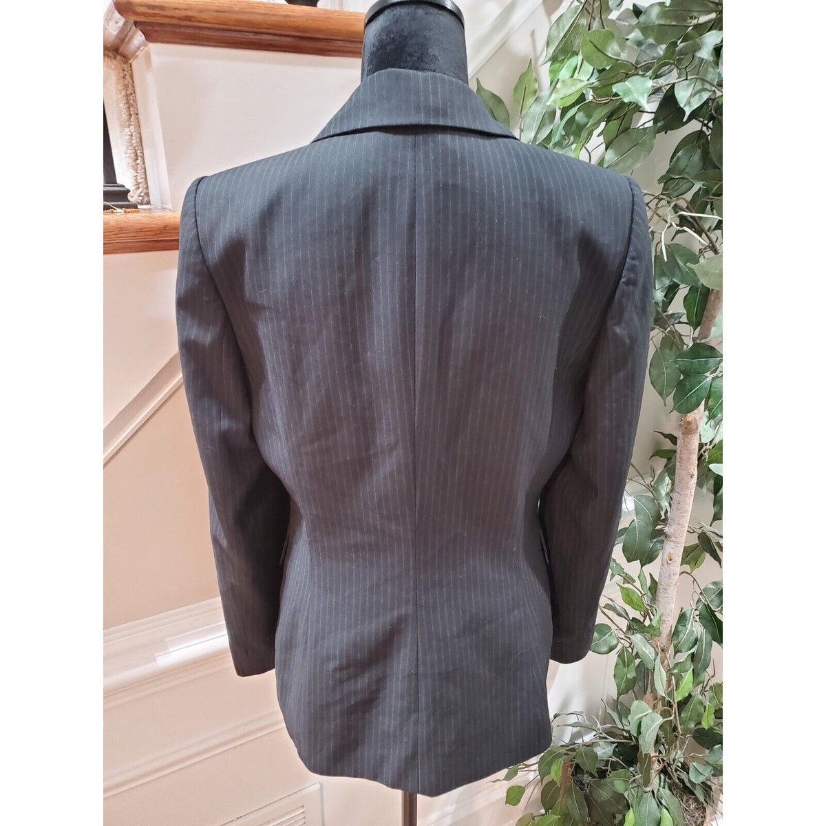 Calvin Klein Women's Black Single Breasted Three Button Blazer Jacket Size 8