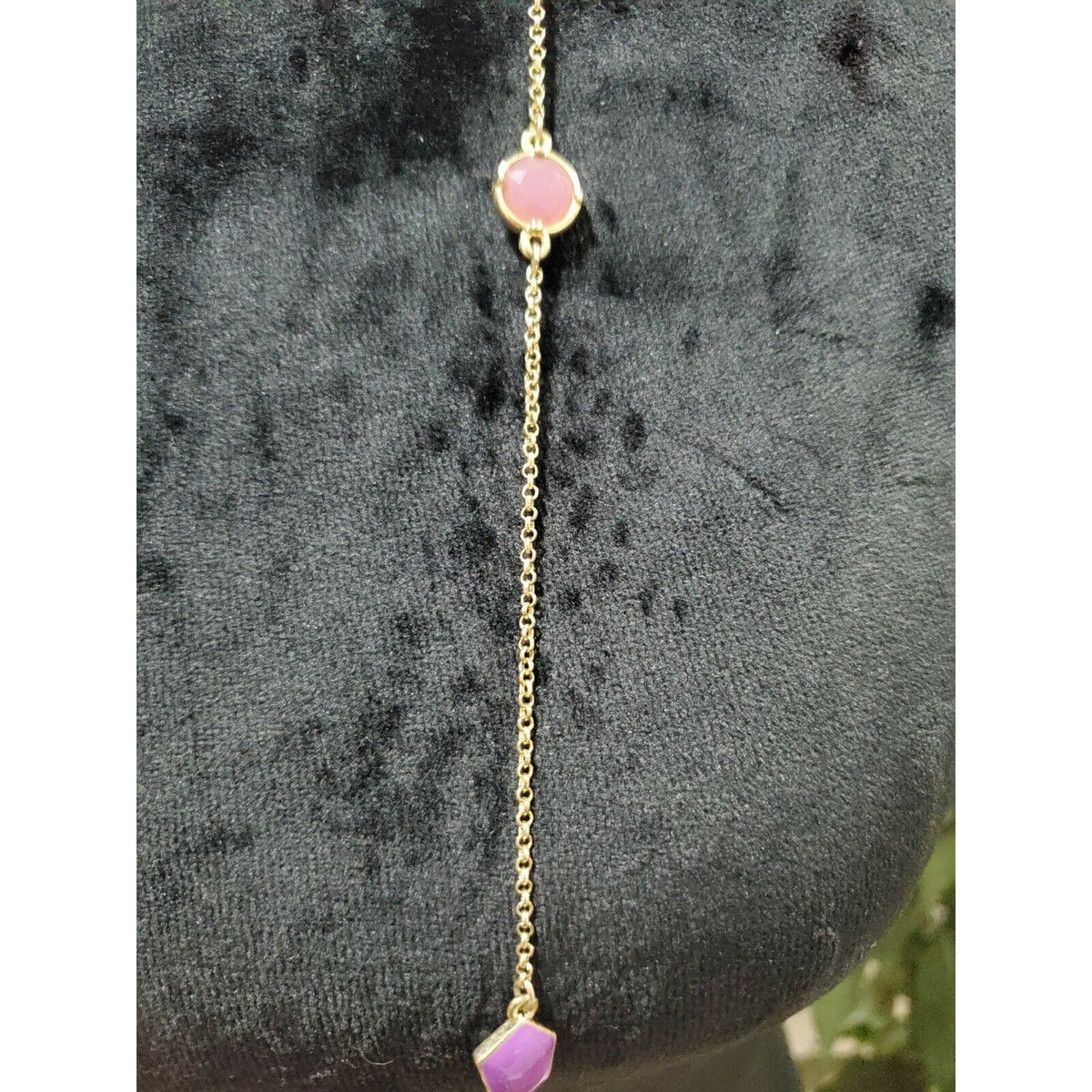 Women's Single Strand Necklace with Pink Stone