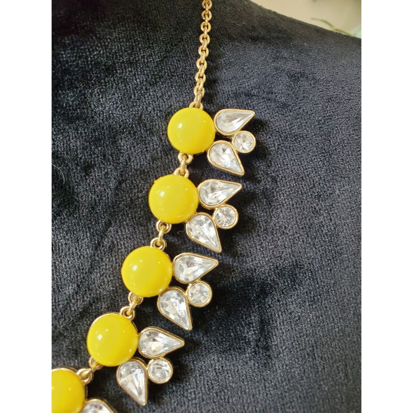 Charming Charlie Women's Yellow Ball Beaded Statement Necklace Bib Necklace Set