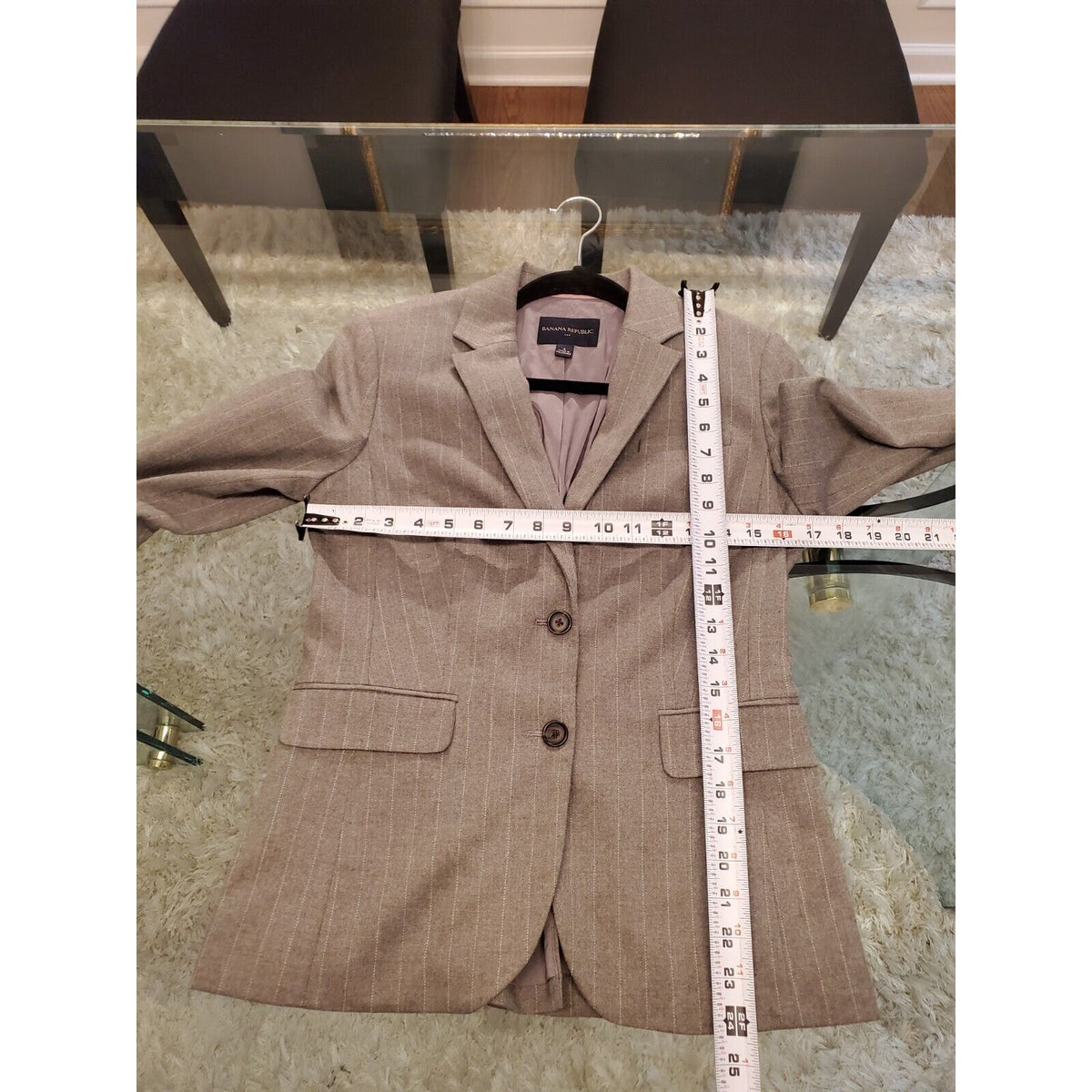 Banana Republic Women's Gray Single Breasted Two Button Blazer Jacket Size 4