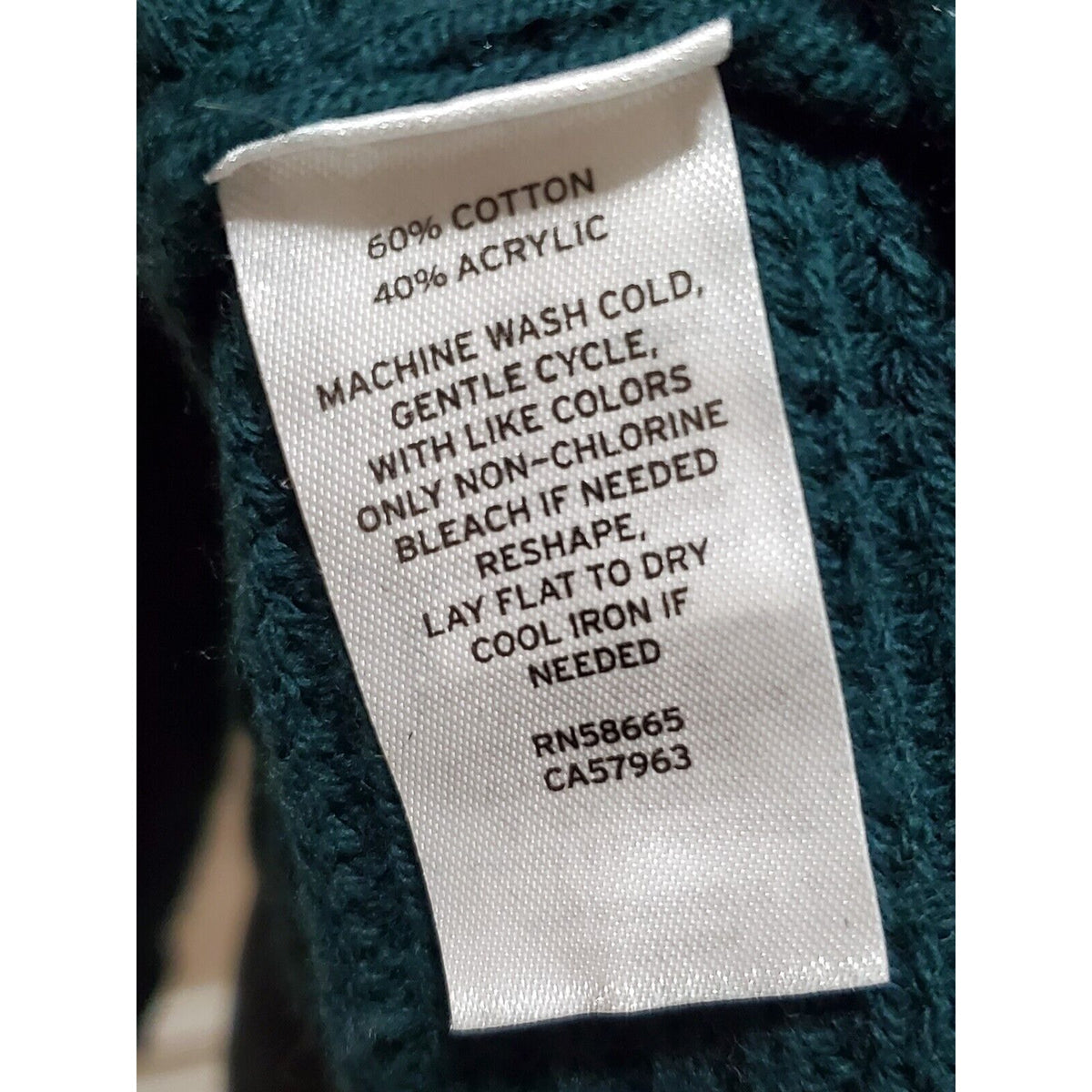 Calson Women's Green Cotton Long Sleeve Mock Neck Pullover Knit Sweater Small