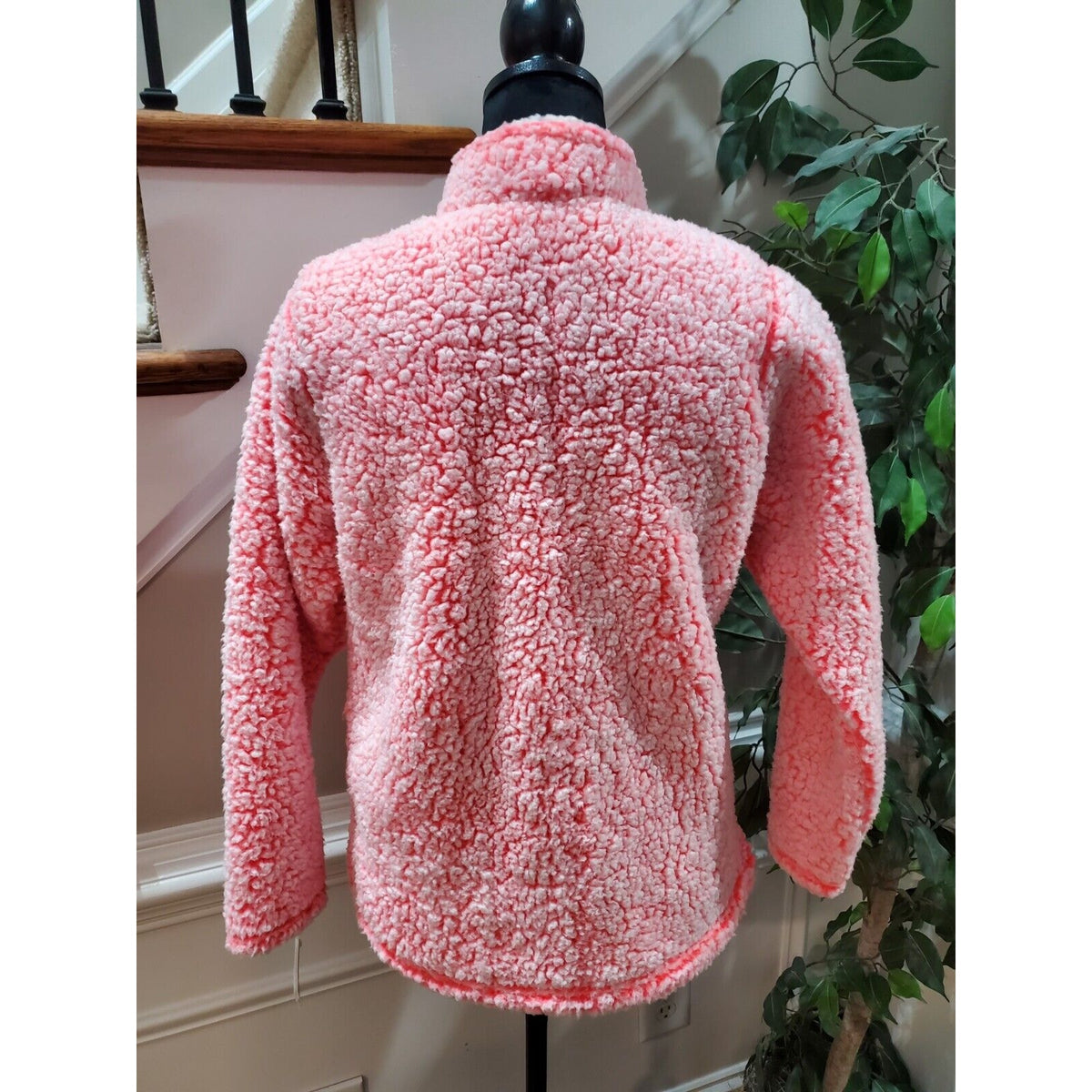 j. America Women's Pink Polyester Long Sleeve 1/3 Zip Casual Sweater Size Small