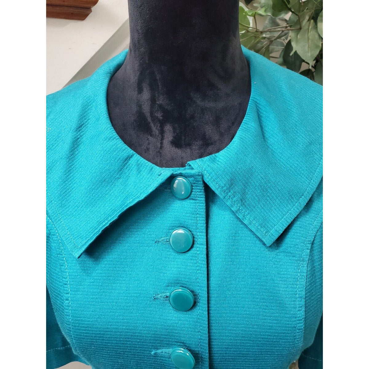 Tulle Womens Blue 100% Cotton Single Breasted Six Button Blazer Coat Size XS