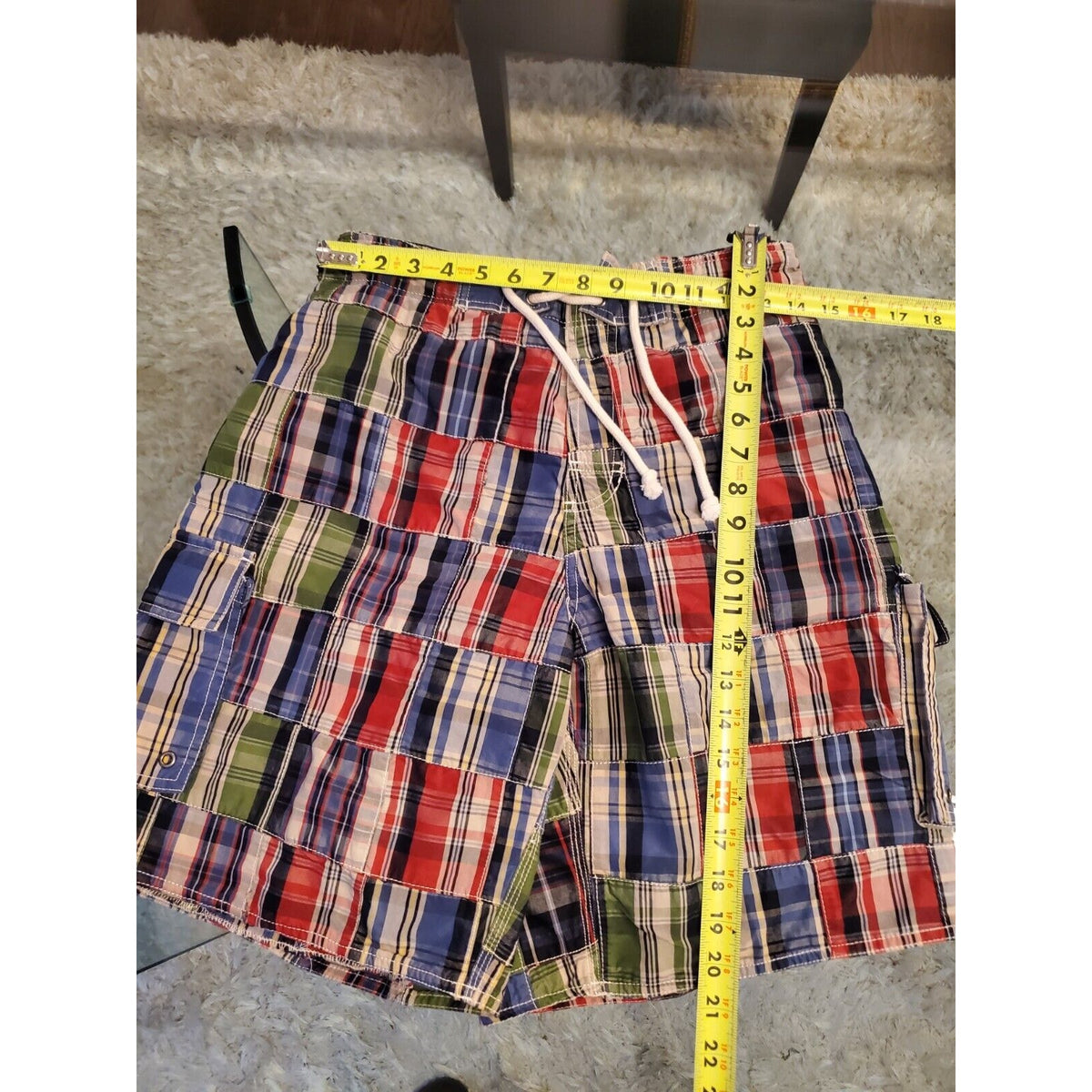 Roundtree & Yorke Mens Shorts Plaid Casuals Swimwear Chino Size Small