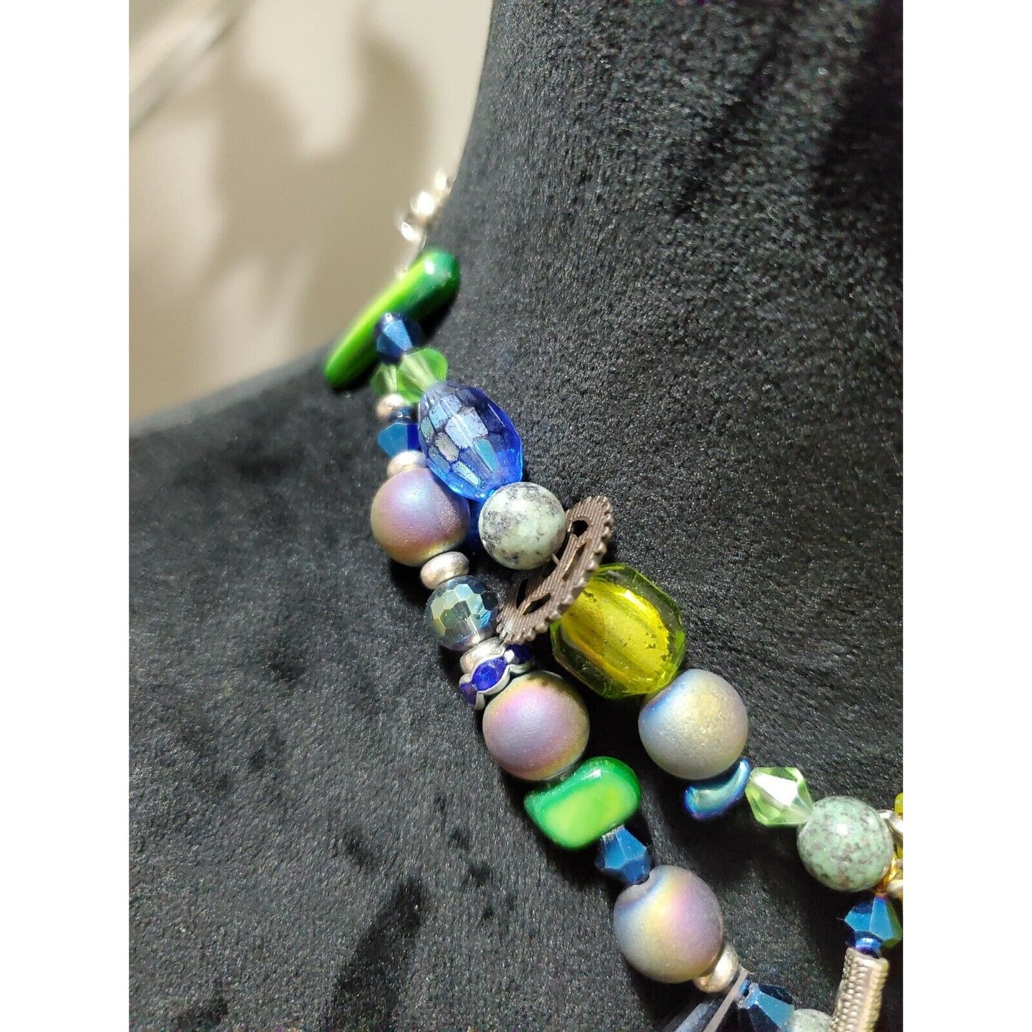 Handmade Custom Colorful Beach Style Beaded Druzy Necklace