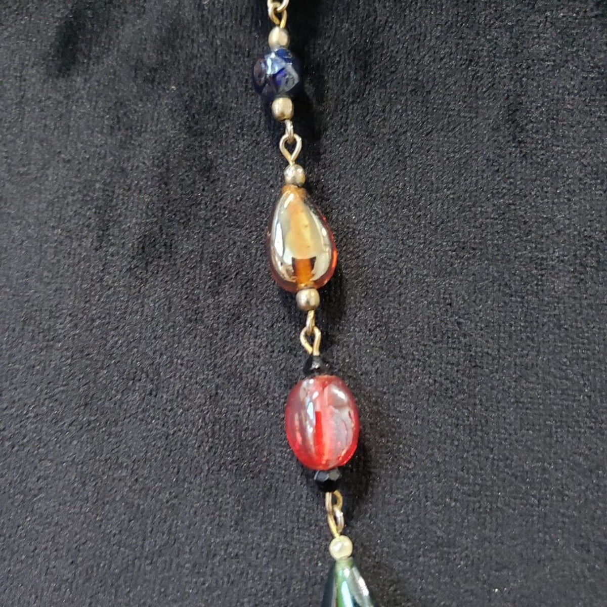 Women's Fashion Multicolor Beaded Long Necklace with Lobster Clasp