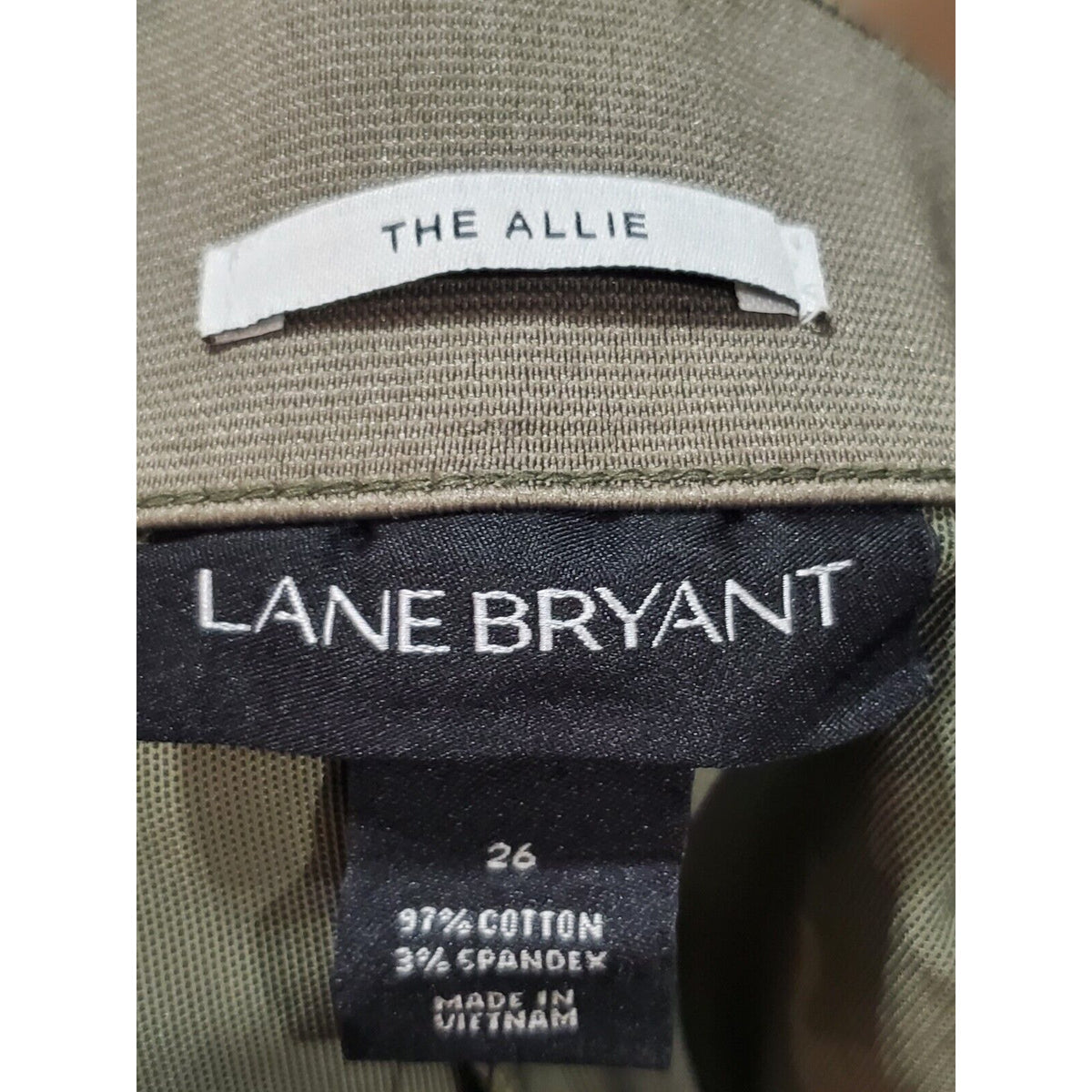 Lane Bryant The Allie Green High Rise Skinny Ankle Stretch Slacks Pants Size 26
