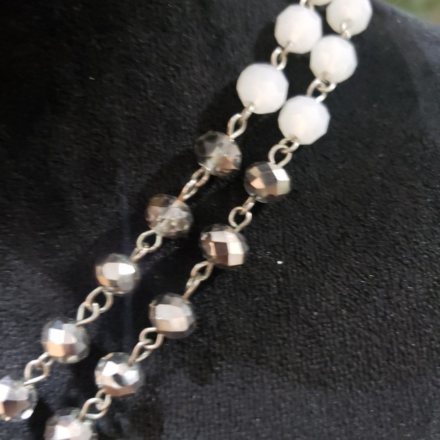 Womens Bohemian Beaded Crystal Two Strand Front Toggle Tassel Pendant Necklace