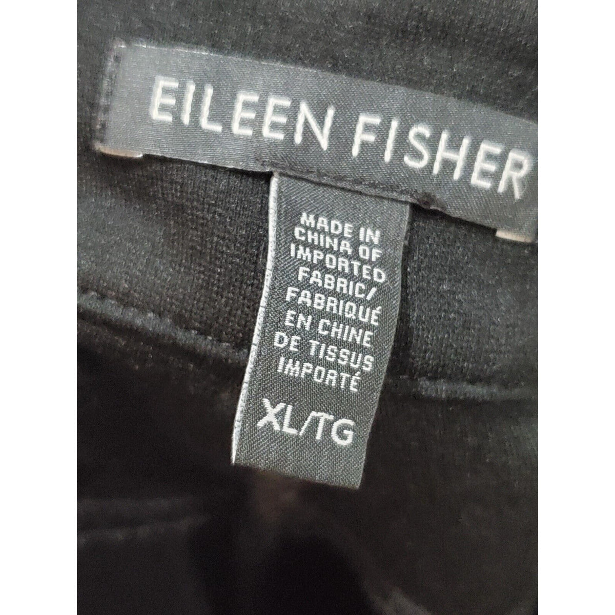 Eileen Fisher Womens Black Rayon Pockets Zipper Front Casual Pants XL