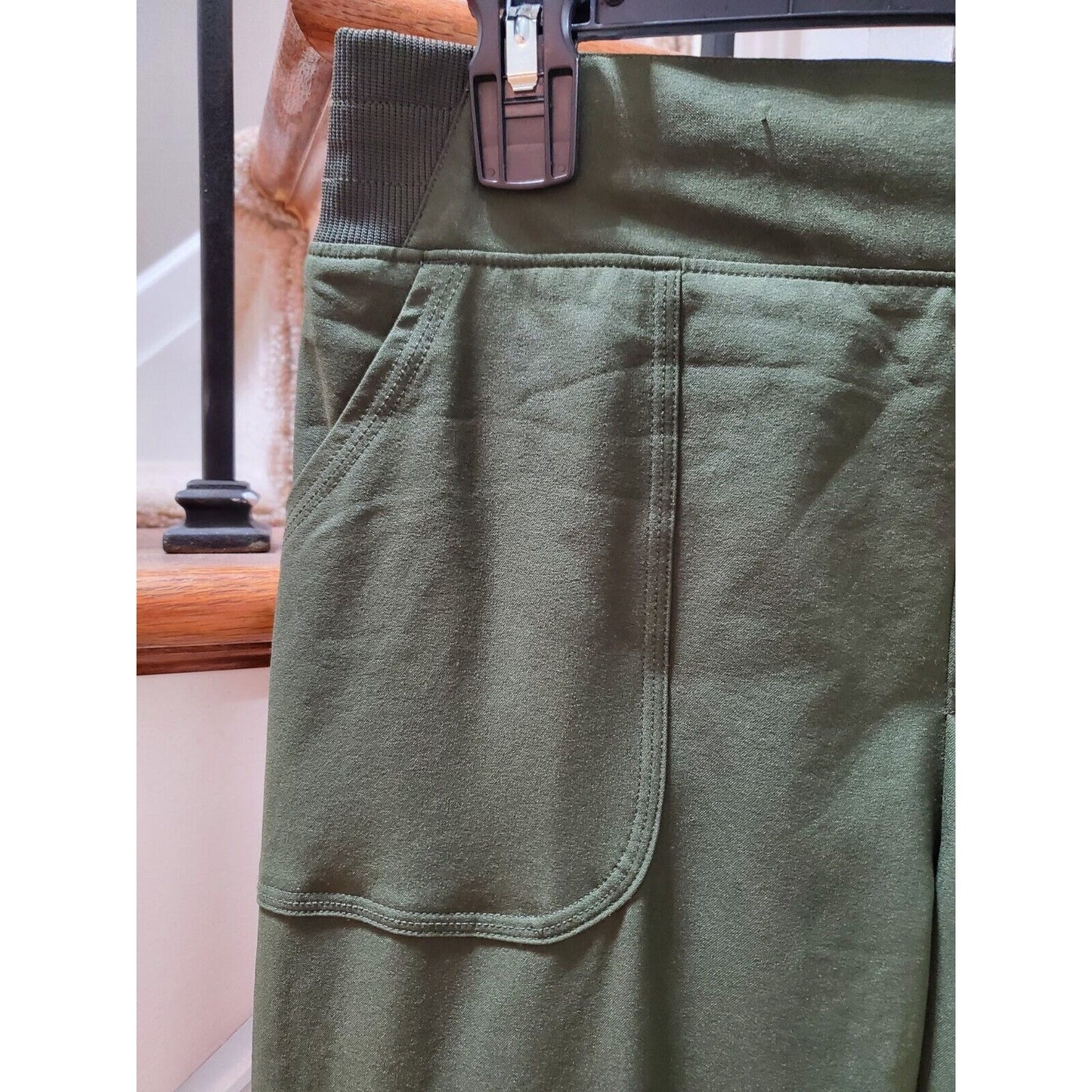 Made for Life Women Green Polyester Mid Rise Pull on Comfort Waist Pant Size MT