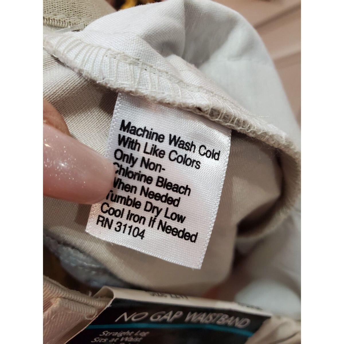 Kim Rogers Womens Beige Solid Cotton Straight Leg Casual Stretch Pants Size 22