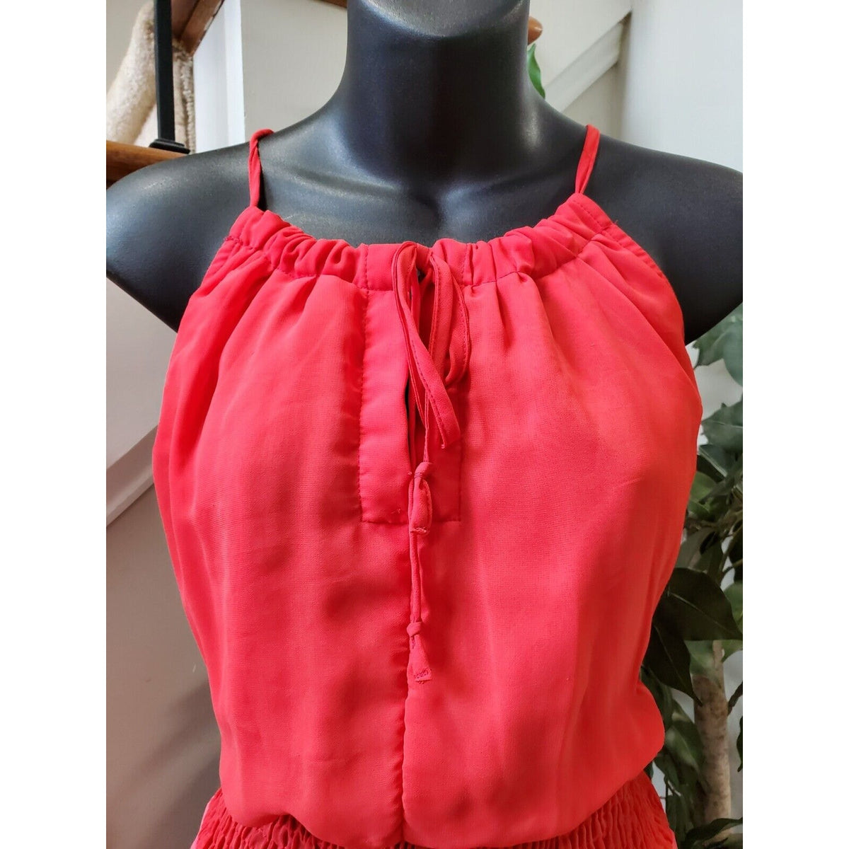 Truth Nyc Women's Red & Blue Polyester Round Neck Sleeveless Long Maxi Dress *XL