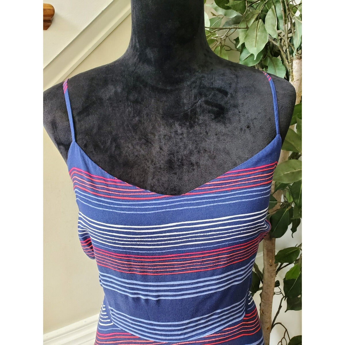 Old Navy Women Multicolor Rayon Sweetheart Neck Sleeveless Knee Length Dress XL