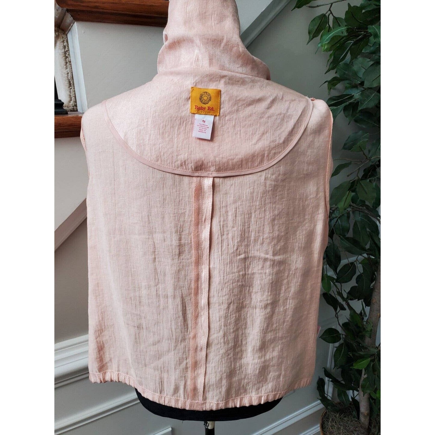 Ruby Rd. Women Solid Pink Rayon Full Zip Front Long Sleeve Jacket Blazer Size 12