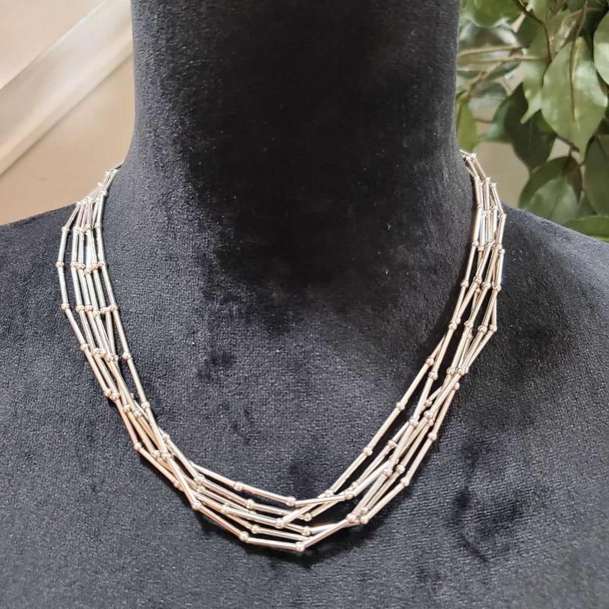 Cookie Lee Women Liquid Silver Multistrand Layered Cord Necklace