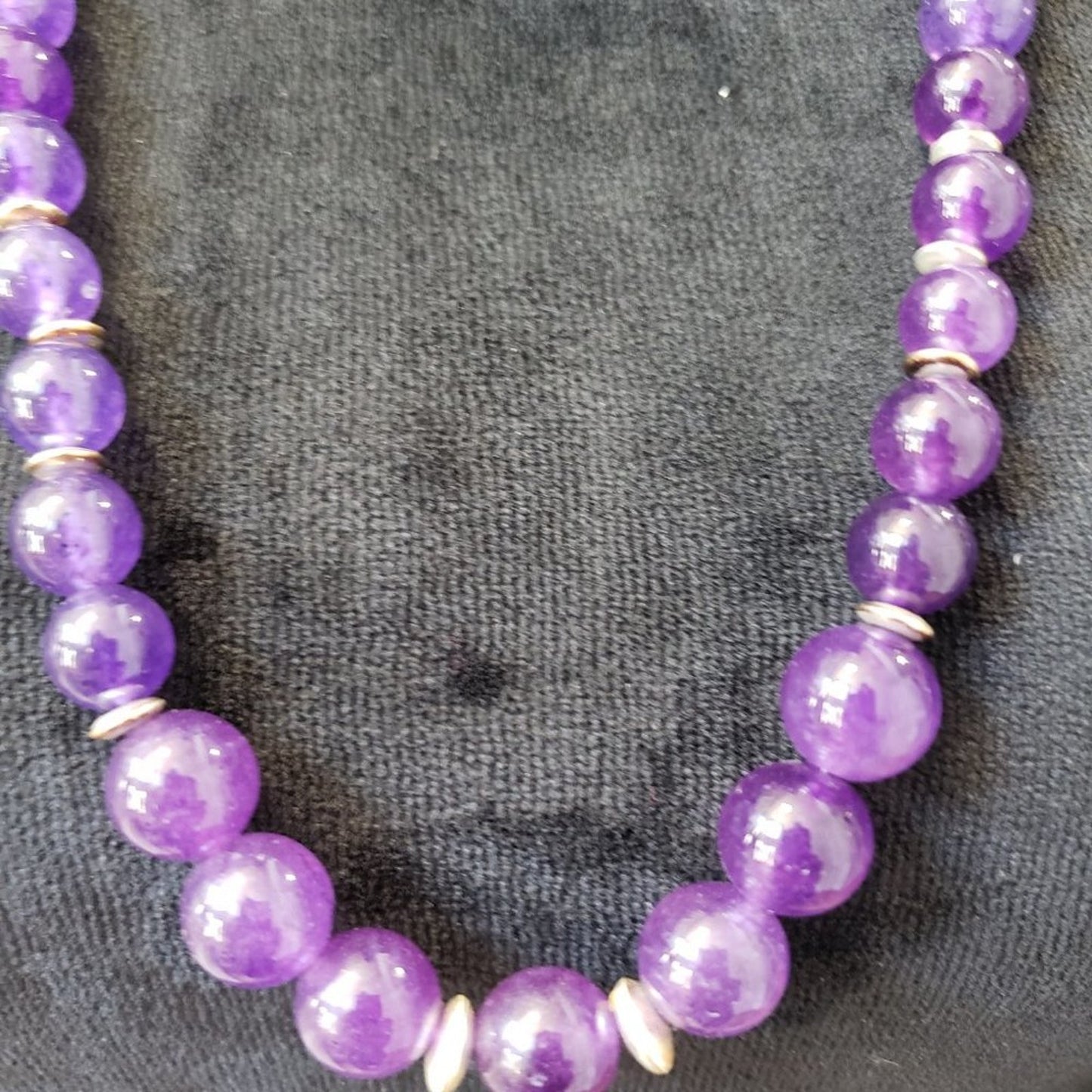 Womens Fashions Purple Amethyst Round Gems Teardrop Necklace with Lobster Clasp