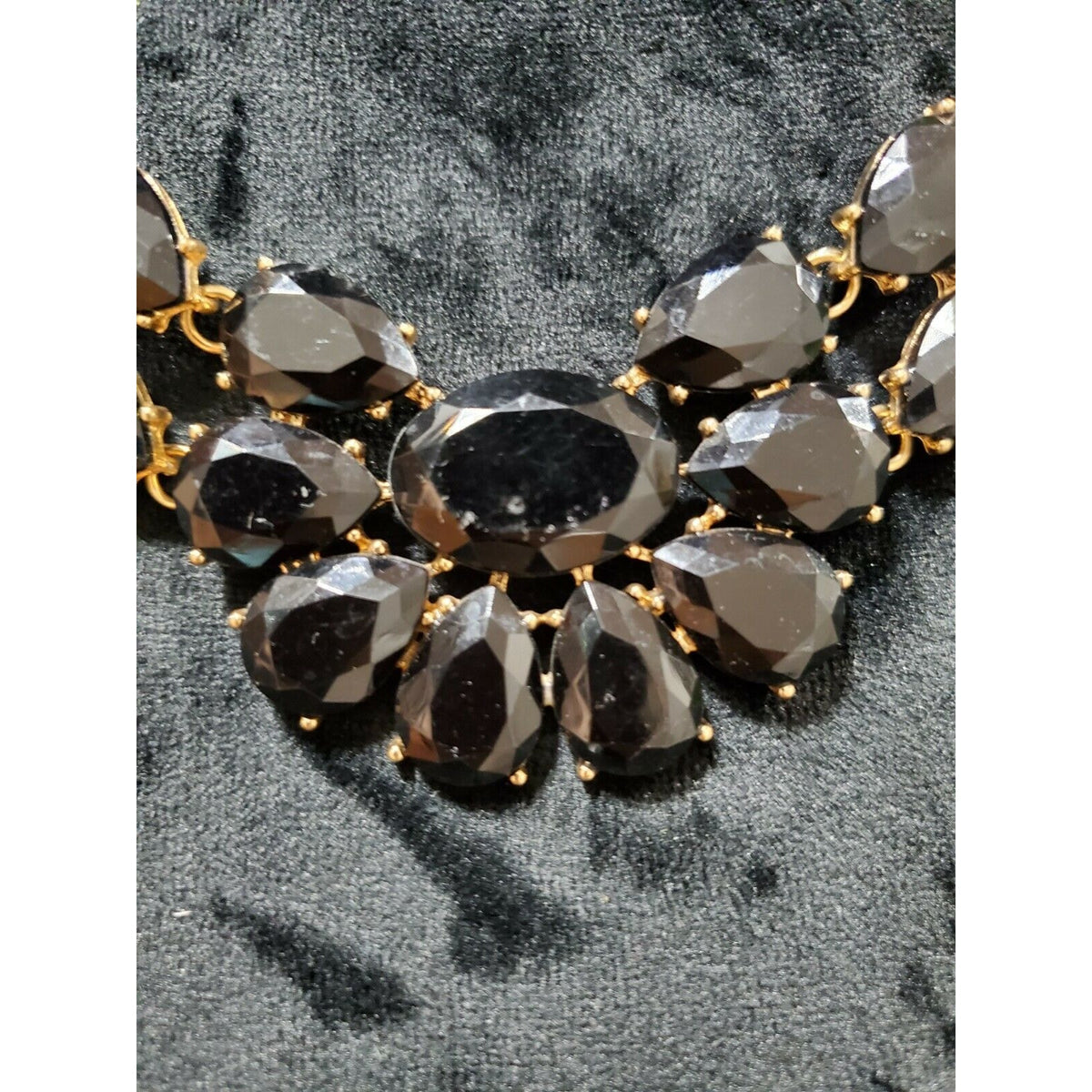 Black Stone Statement Necklace