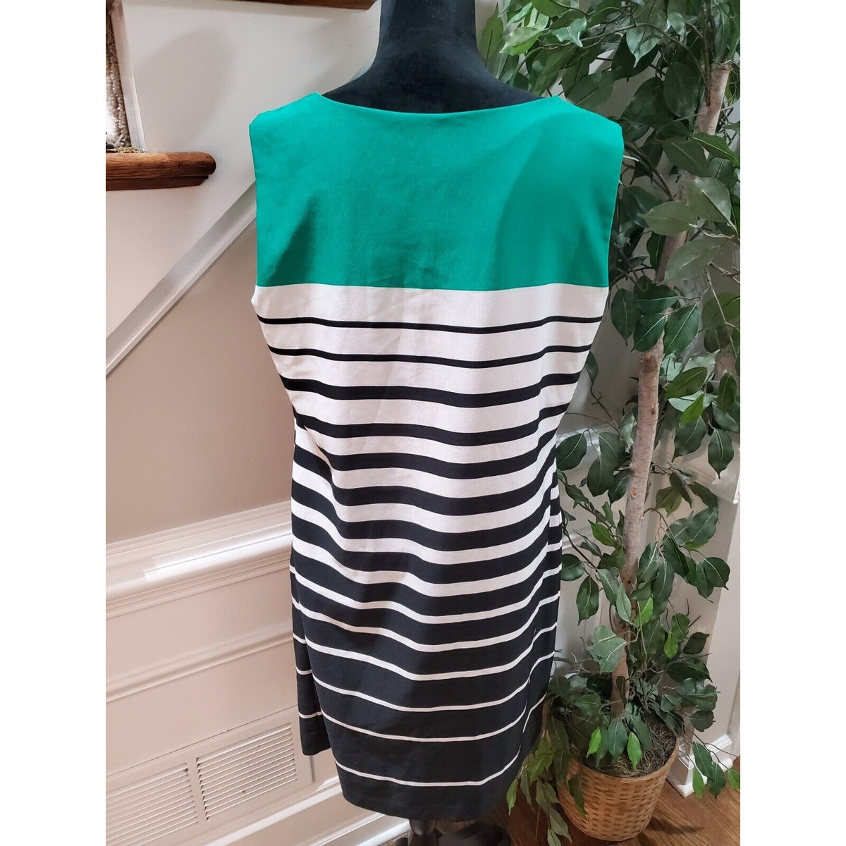 Voir Voir Women Multi Polyester Sleeveless Round Neck Knee Length Dress Size 14W