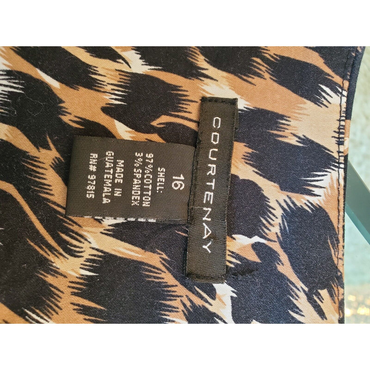 Courtenay Womens Brown Animal Print Half Sleeve Button Up Blazer Jacket Size 16