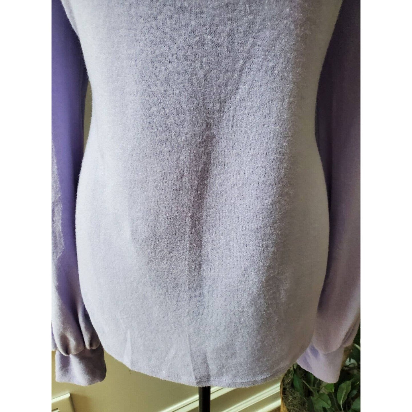 Another Reason Women's Purple Polyester High Neck Long Sleeve Pullover Sweater M