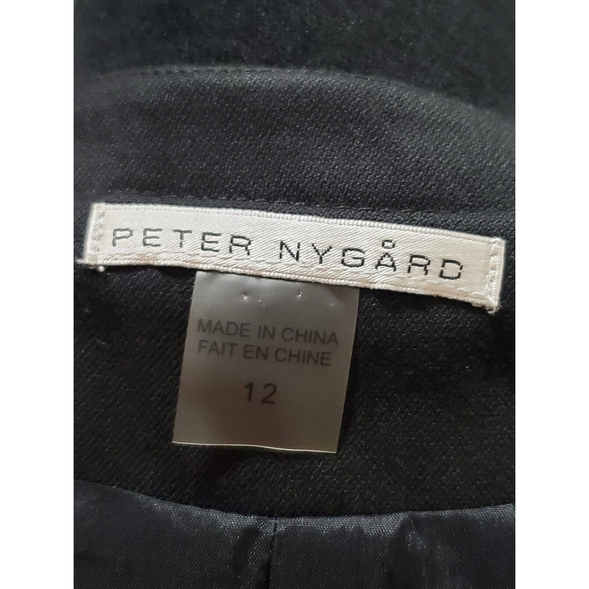 Peter Nygard Women's Black Embroidered Long Sleeve Button Front Jacket Size 12