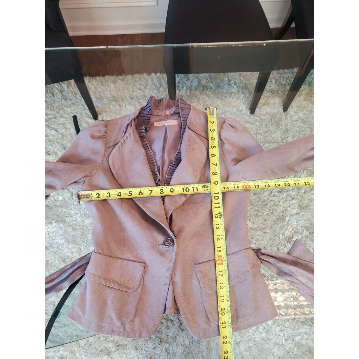 Kenneth Lady Women's Purple Polyester Long Sleeve One Button Blazer Size 40