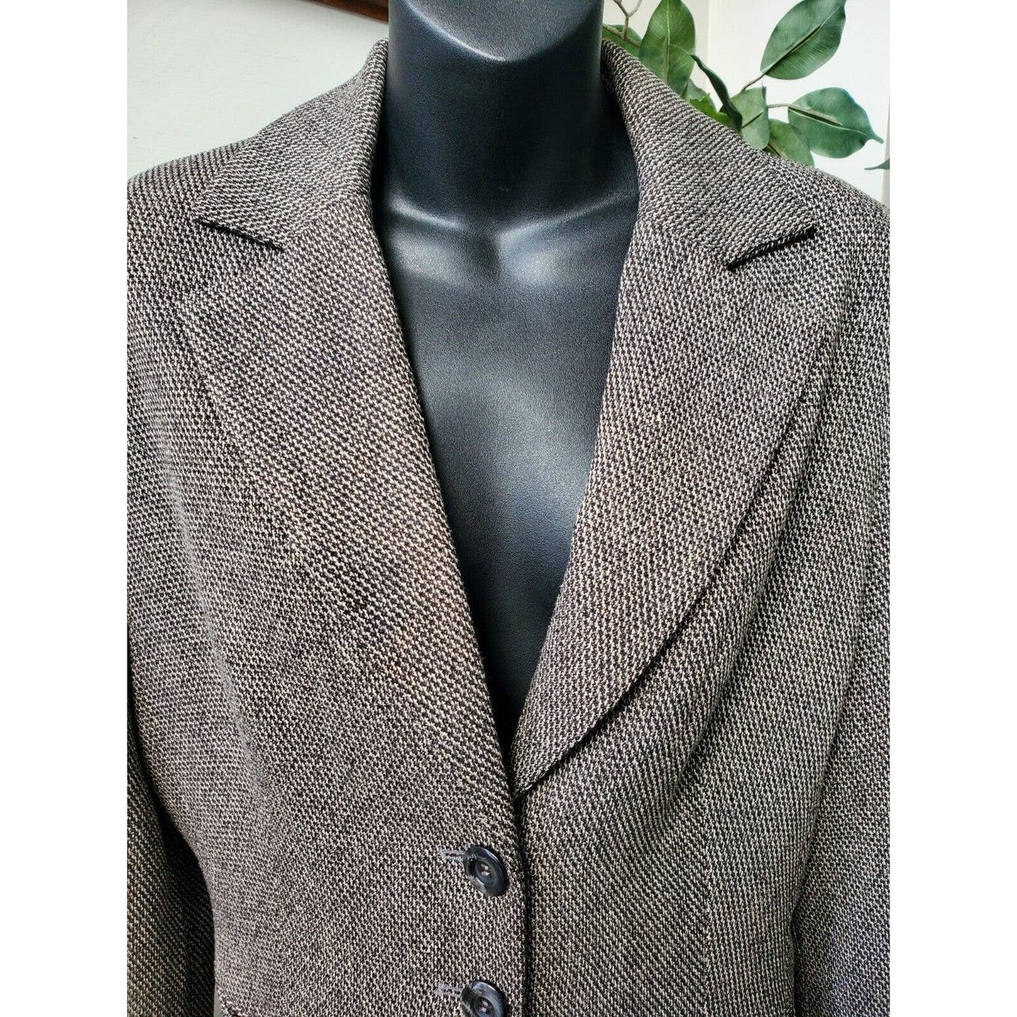 Larry Levine Womens Brown Polyester Single Breasted Blazer & Pant 2 Piece Suit 14