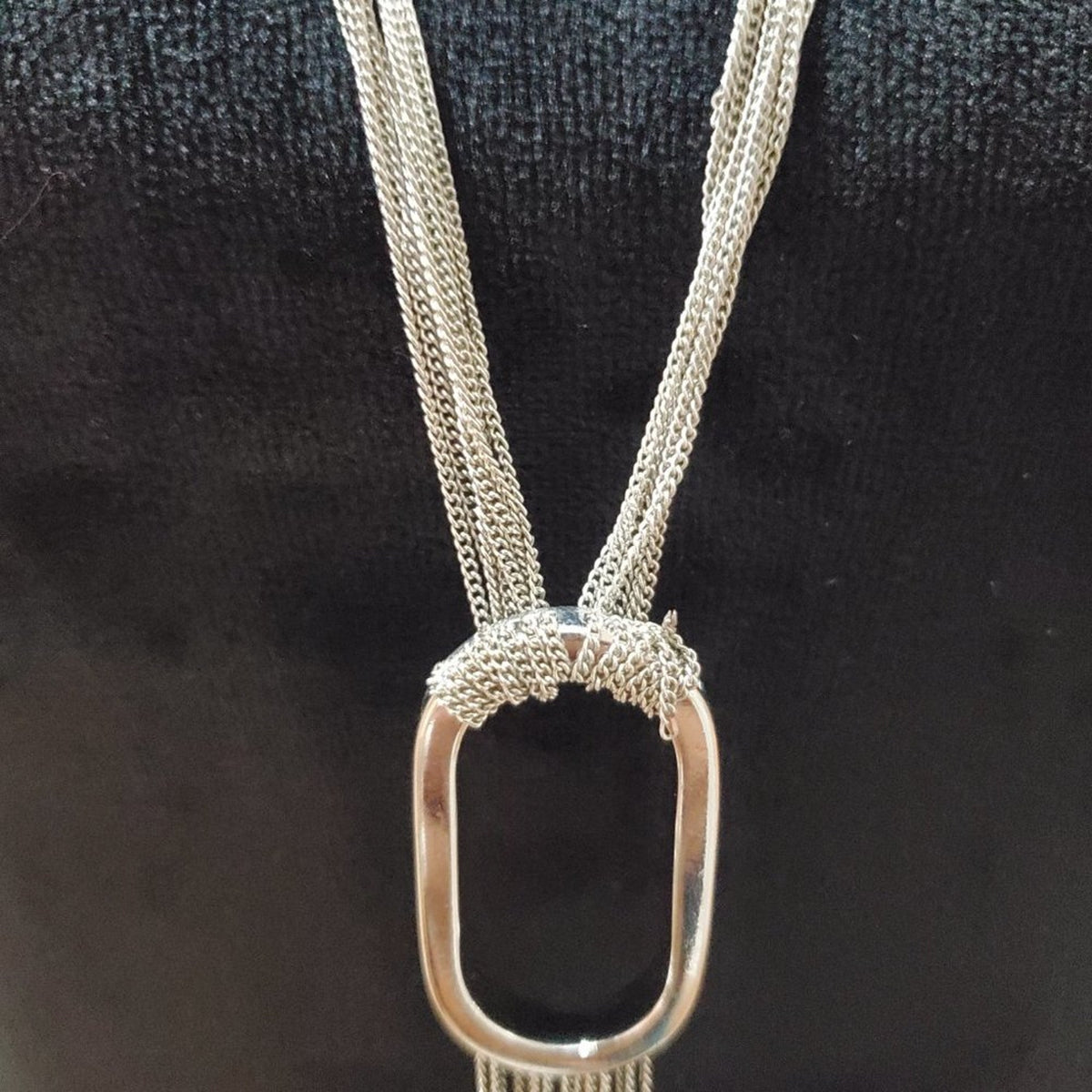 Women's Silver Long Fringe Fashion Jewelry Necklace