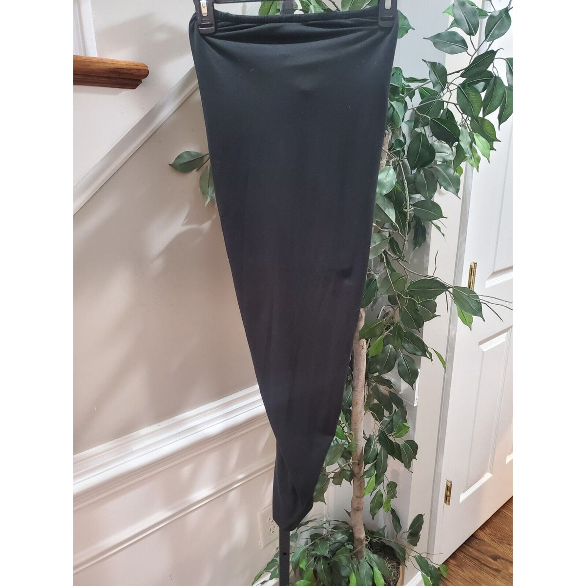 Lulu’s Women's Black Solid Polyester Scenic Drive Midi Skirt Size X-Small