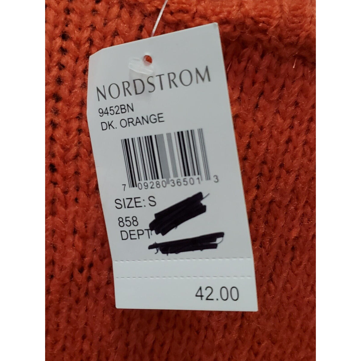 Cotton Emporium Women Orange Long Sleeve Round Neck Pullover Knit Sweater Small