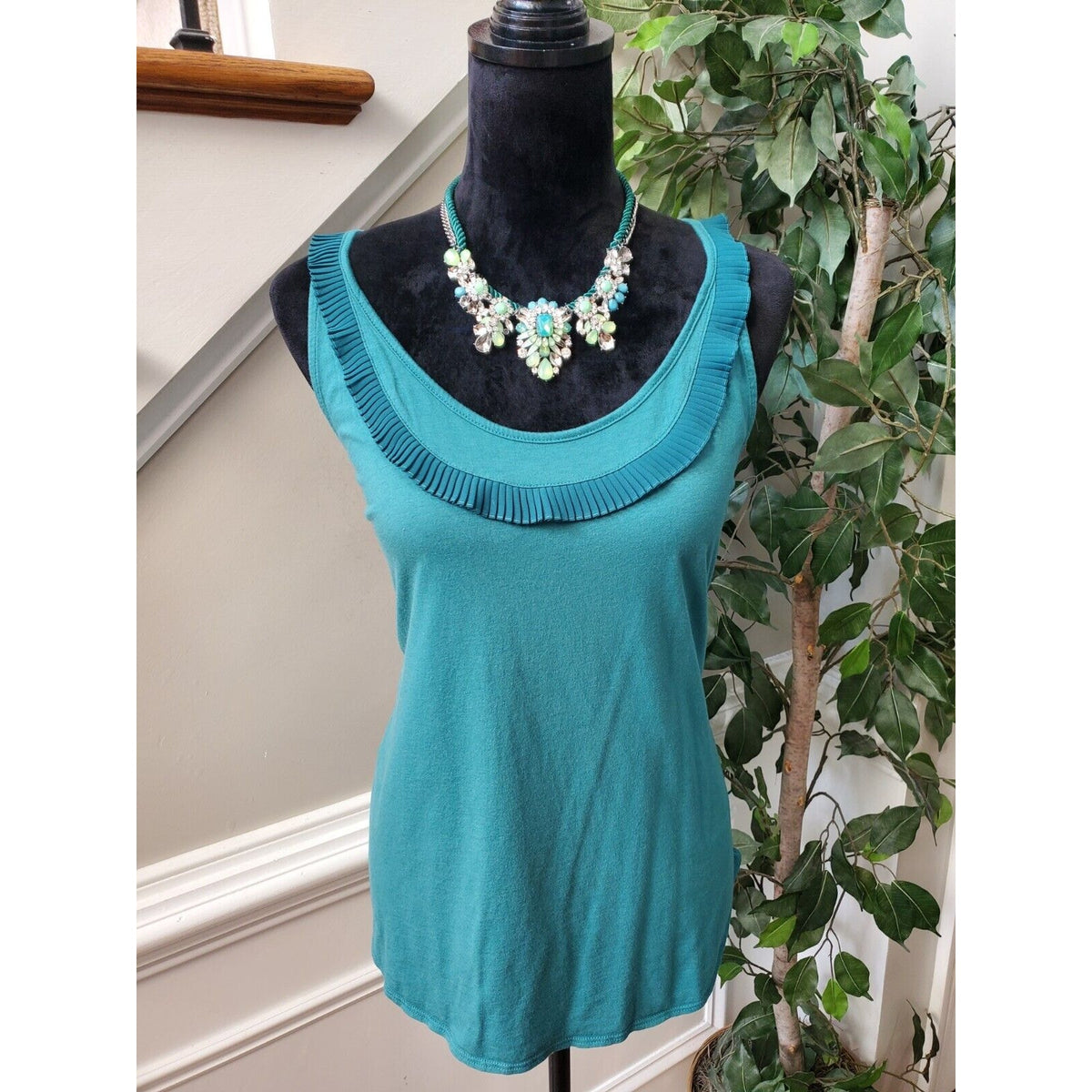 Gap Women's Green Cotton Scoop Neck Sleeveless Casual Top Blouse Size X-Large