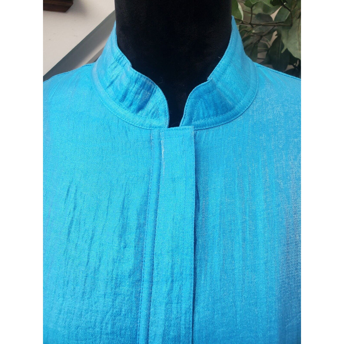 Ruby Rd. Women's Blue Solid Rayon 3/4 Sleeve Full Zipper Blazer Jacket Size 10