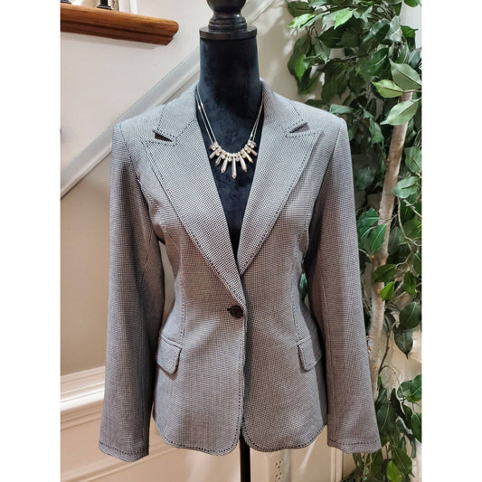Diane Gilman Women's Gray Polyester Long Sleeve Single Breasted Blazer Size XS