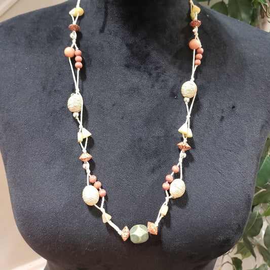 Women's Stone & lovely Maas Green Jade Brown Colors Necklace