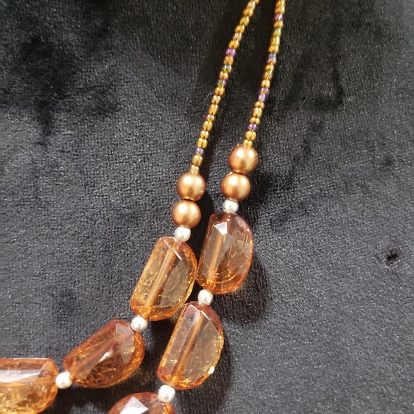 Women's Natural Baltic Large Cognac Rectangular Beads Necklace