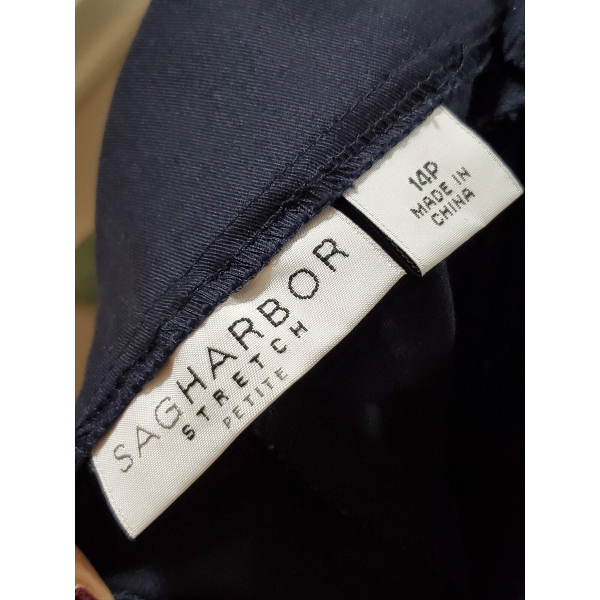 Sag Harbor Womens Blue Solid Cotton Casual Crop Length Stretch Capri Pants 14P