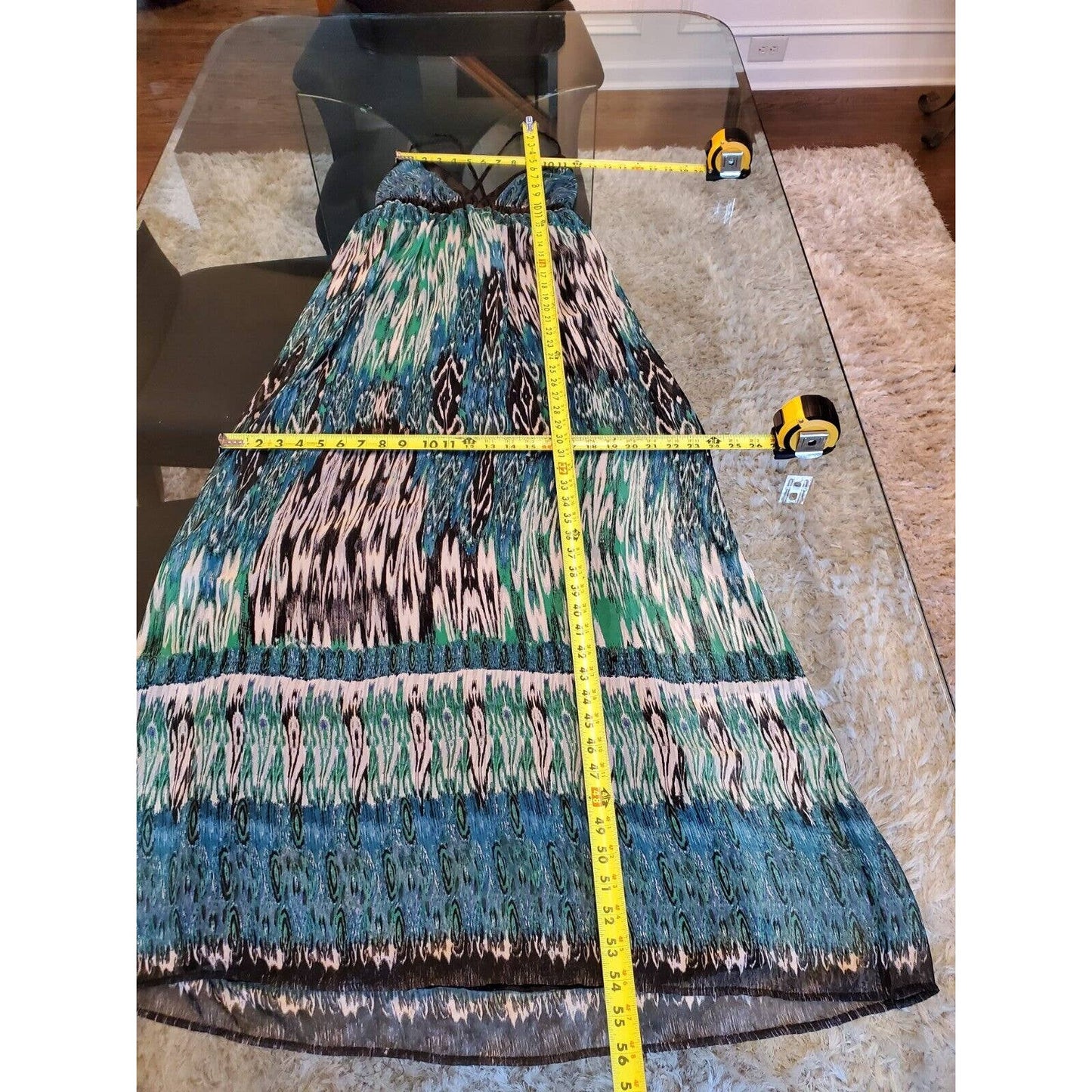 JFW Women Multicolor 100% Polyester Sweetheart Neck Sleeveless Long Maxi Dress L