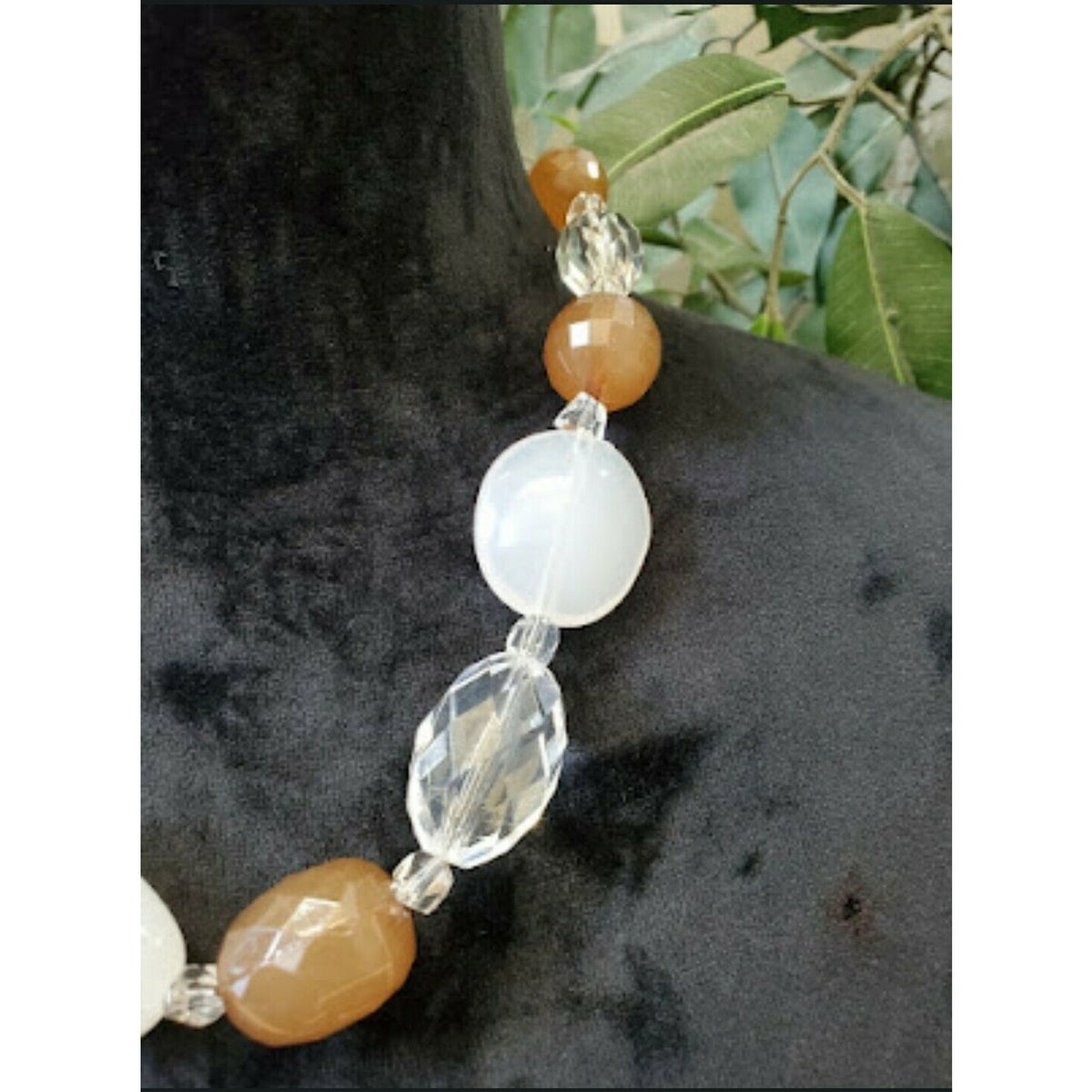 Women's Topaz and Clear Quartz Necklace