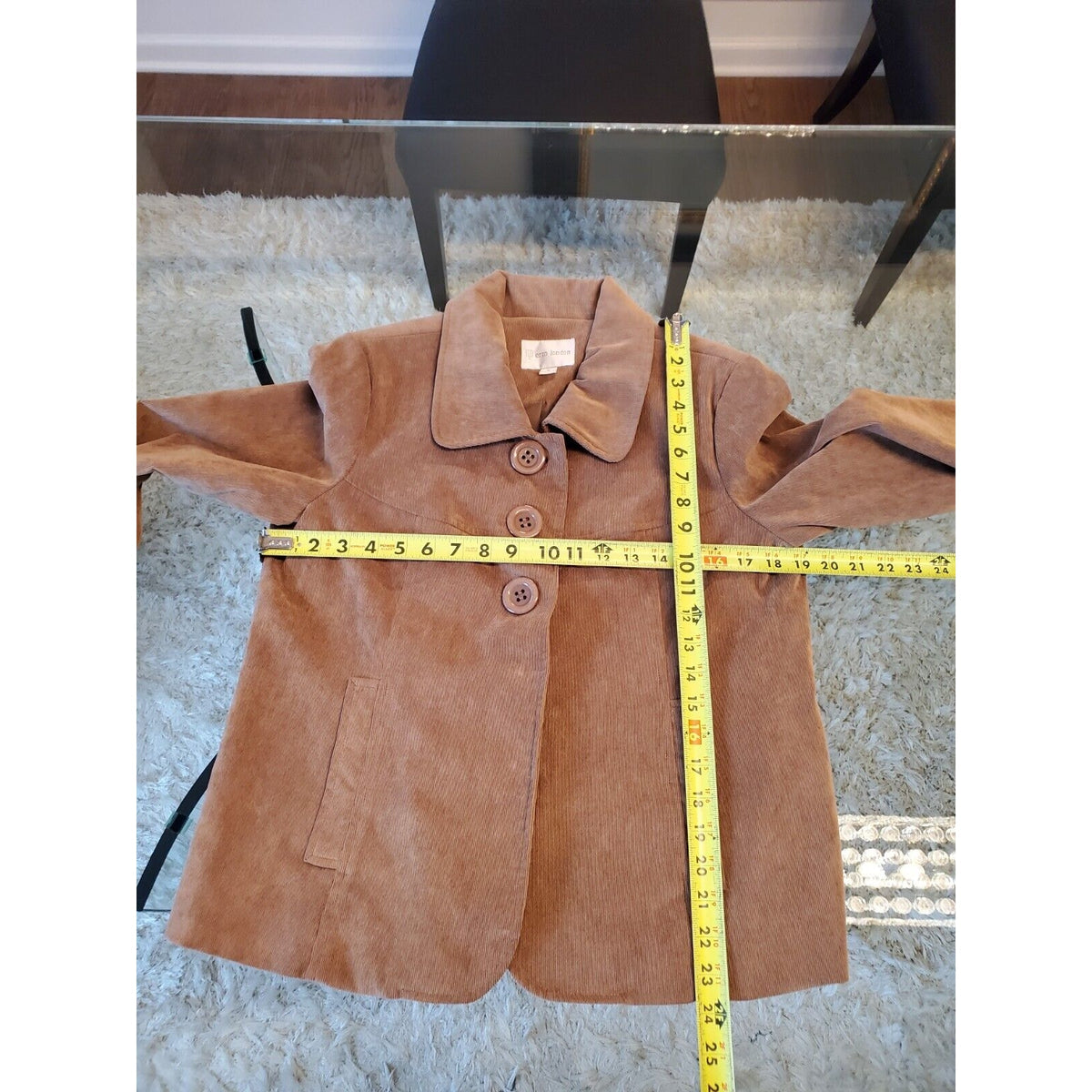 Erin London Womens Brown Single Breasted Three Buttons Front Coat Size Medium