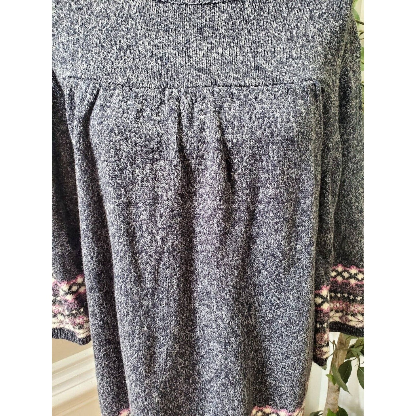 Dressbarn Women Gray Acrylic Turtle Neck Long Sleeve Pullover Sweater Size 18/20